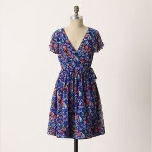 Anthropologie Moulinette Soeurs silk floral dress size 2 / women’s small